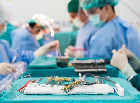 surgical instruments for open heart surgeryの写真素材