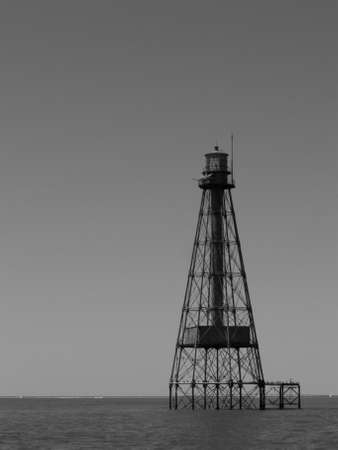 Sombrero Reef Lighthouse in the Florida Keysの写真素材