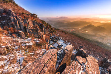 View of Mudeung mountain national park,Kwangju,South Koreaの写真素材