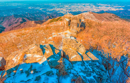 Skyline of Kwangju city,South Koreaの写真素材