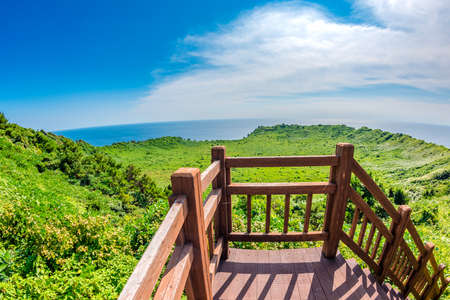 Walkway for hiking at Jeju islandの写真素材