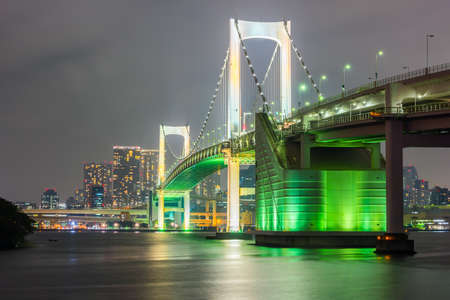 Tokyo rainbow bridge at night, Tokyo,Japanの写真素材