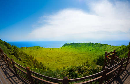 Seongsan ilchulbong at Jeju island,South Koreaの写真素材