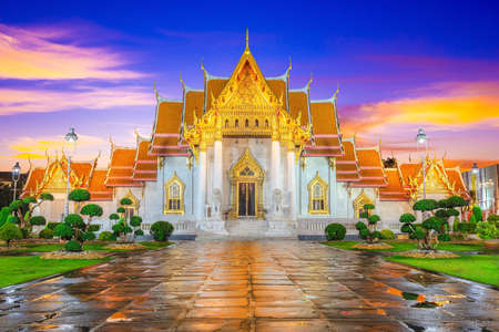 Wat Benchamabophit Temple Landmark Travel Place of Bangkok, Thailandの写真素材