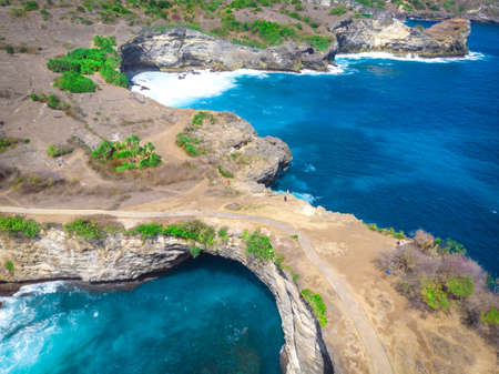 High angle view of Broken Beach In the island of Nusa Penida, Indonesia