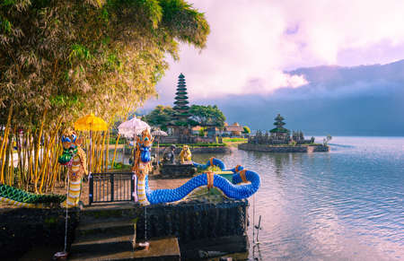 Pura ulun danu bratan temple,bratan lake in Bali,Indonesiaのeditorial素材