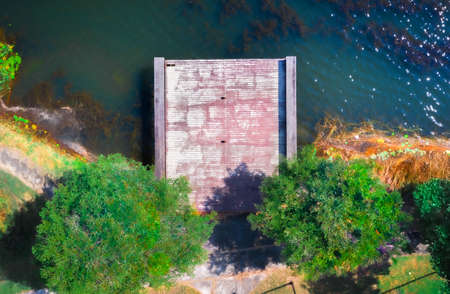 
Lotus Park Pier in Sakon Nakhon Province,Thailand, Aerial viewの写真素材