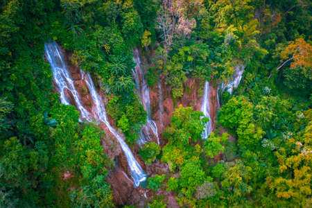 Tee lor su waterfall in Thailand at the tropical forest , Umphang District, Tak Province, Thailandの写真素材