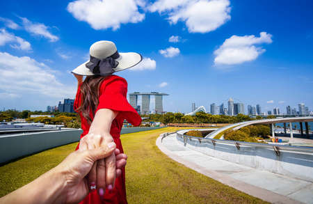 Asian traveler visit in Singapore  downtown. landmark and popular for tourist attractionsの写真素材