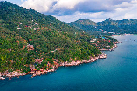 Aerial view of Koh tao island,Surat thani,Thailandの写真素材