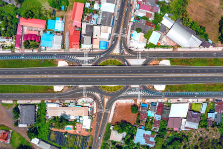 The most beautiful intersection of Kanthararak District, Si Sa Ket Province in Thailandの写真素材