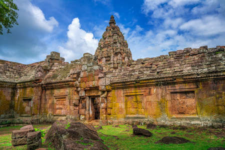Back of Phanom Rung Historical Park is Castle Rock old architecture at Buriram Province ,famous attractions landmark , Thailand.のeditorial素材