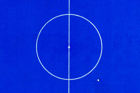 Aerial view of blue artificial turf futsal fieldの写真素材