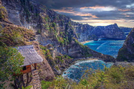 Traditional house on tree ,House on tree in Nusa Island,Bali,Indonesiaの写真素材