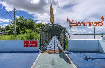 NAKHON PHANOM,THAILAND - JULY 12, 2022: Naga bike tunnel is one of the landmark in Nakhon Phanom, which is bicycle lanesのeditorial素材