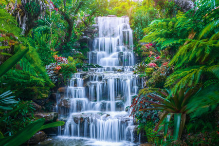 Waterfalls and forests at Tham Pha Daen Temple, Sakon Nakhon Province,Thailand.の写真素材