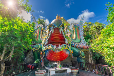 A statue that is popular to worship at a temple in Sakon Nakhon Province, Thailand.の写真素材