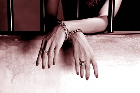 Girl in Jail.の写真素材