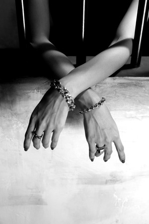 Girl in Jail.の写真素材