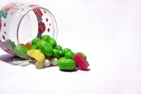 Spilled candy jarの写真素材