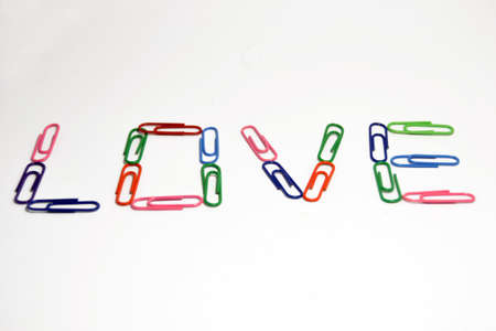 Love written with clipの写真素材