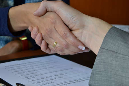 Businesspeople handshaking