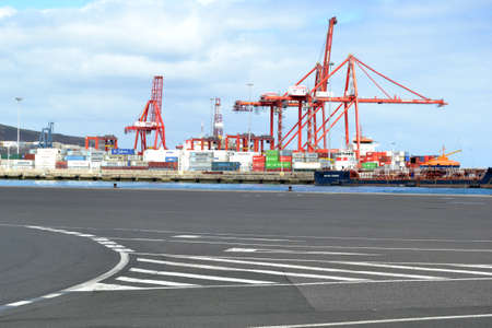Cranes and container on the dock