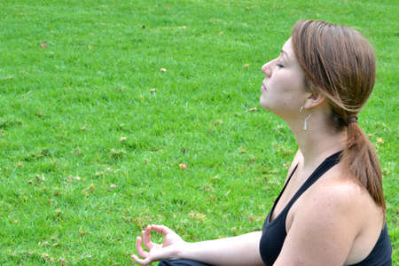 Young woman doing yogaの写真素材