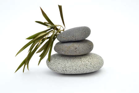 Zen stones on white backgroundの写真素材