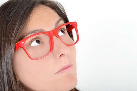 Young woman thinkingの写真素材