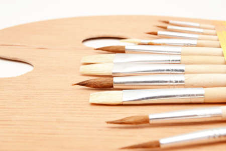 Palette and brushesの写真素材