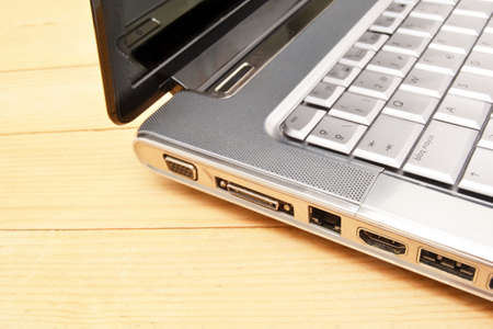 Laptop on the wood
