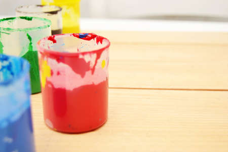 Painter s palette with colorful paints