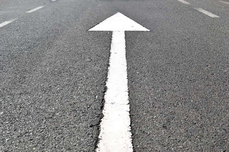 Arrow direction on roadの写真素材
