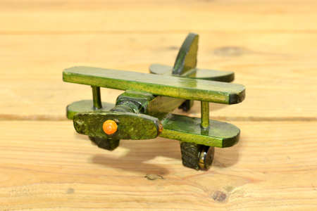vintage wooden aircraftの写真素材