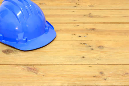 Helmet on woodの写真素材