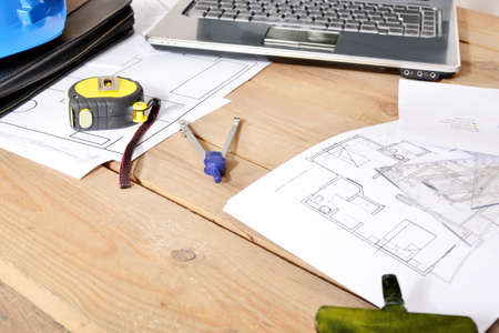 Helmet and tools for construction drawings