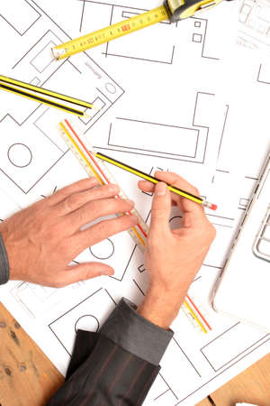 Tools for construction drawingsの写真素材