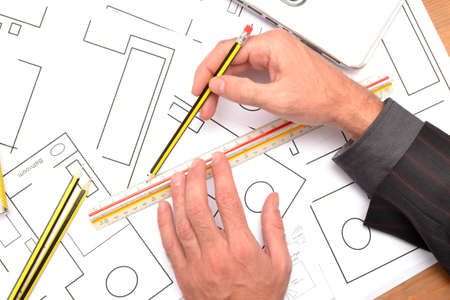 Tools for construction drawingsの写真素材