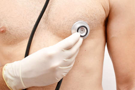 doctor auscultating a patientの写真素材