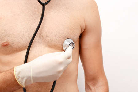 doctor auscultating a patientの写真素材