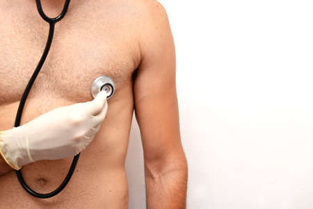 doctor auscultating a patientの写真素材