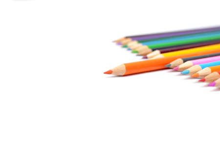 Colored pencils on white backgroundの写真素材