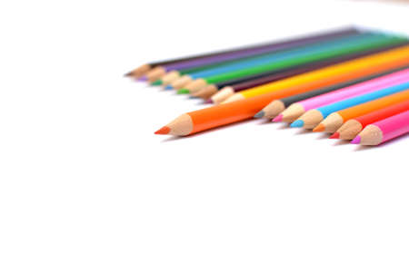 Colored pencils on white backgroundの写真素材