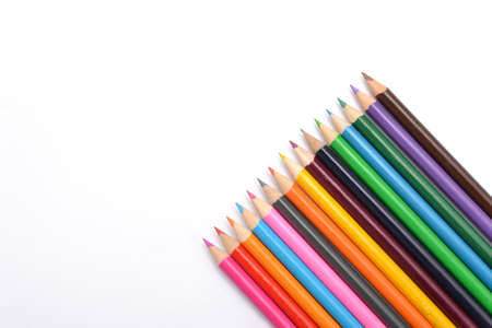 Colored pencils on white backgroundの写真素材