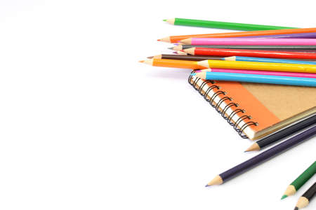 colored pencils blackboardの写真素材