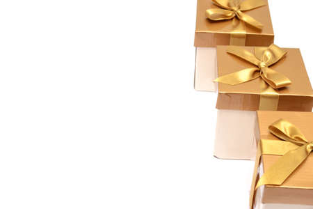 Gold gift boxの写真素材