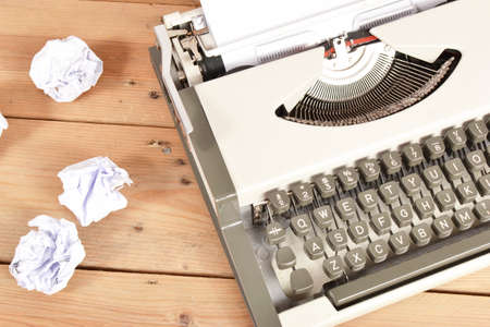 Typewriter on woodの写真素材