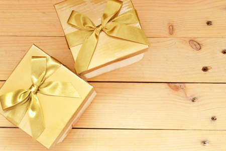 Gold gift boxesの写真素材