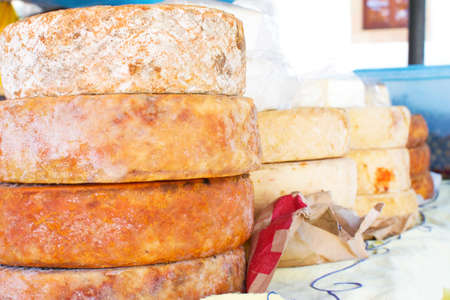 Cheese in a street marketの写真素材